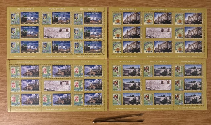 Stemele Dunării II, minicoală de 8 timbre și 1 vinietă 2010 LP 1880d