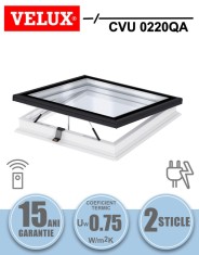 Fereastra acoperis terasa cu actionare electrica VELUX CVU 0220QA geam termopan cu 2 foi de sticla