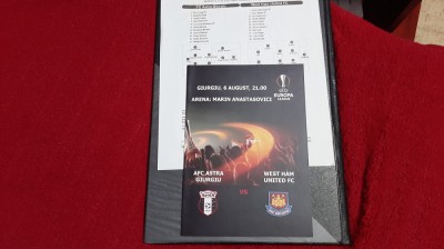 program+foaie joc Astra Giurgiu - West H. United foto