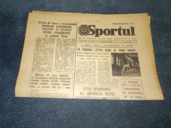 ZIARUL SPORTUL 2 IUNIE 1983