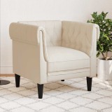 vidaXL Fotoliu Chesterfield Crem, In, 78.5x74.5x74.5 cm, Scaun Living, Design Clasic, Confortabil, Elegant