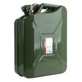 Canistra metalica pentru combustibil 20L AMiO, recipient combustibil din tabla de otel cu inchidere etansa, garnitura si siguranta pentru benzina si