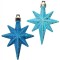 Set 16 ornamente de Crăciun cu steluțe albastre turcoaz, DecorCasa, 9 cm