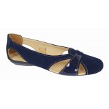 Balerini dama casual din piele naturala bleumarin inchis - ZENALBL