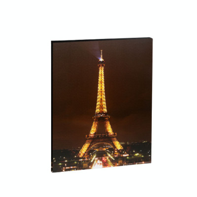 Tablou decorativ cu LED - , zTurnul Eiffel, , 16 leduri, 38 x 48 cm x 1.5 cm foto