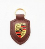 Breloc Premium piele compatibil Porsche maro