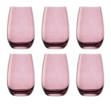 Pahare - colorat, Elements, set de 6, liliac, 335 ml