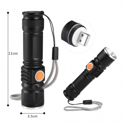 Mini Lanterna LED 3W Compacta, Zoom si Incarcare Directa USB BL515T6 foto