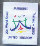 AX 1256 EMBLEMA CERCETASI- JAMBOREE 20TH WORLD SCOUT -UK -PENTRU COLECTIONARI
