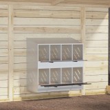 vidaXL Cutie pentru pui cu 8 compartimente, metal argintiu galvanizat 864350