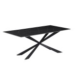 Cumpara ieftin Masa Cozline din marmura sinterizata cu picioare din metal negru 180x90x76 cm