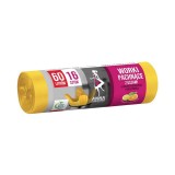 Saci menajeri, parfumati, aroma citrice, 16 bucati, 60L, manere pentru legat/transport, Venus Dsh, 490903