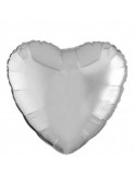 Balon Folie Metalizat Inima Argintie - 45 cm