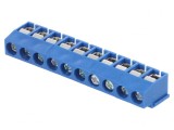 Regletă Conexiuni PCB Unghi 90&deg; 10 Piste 5mm