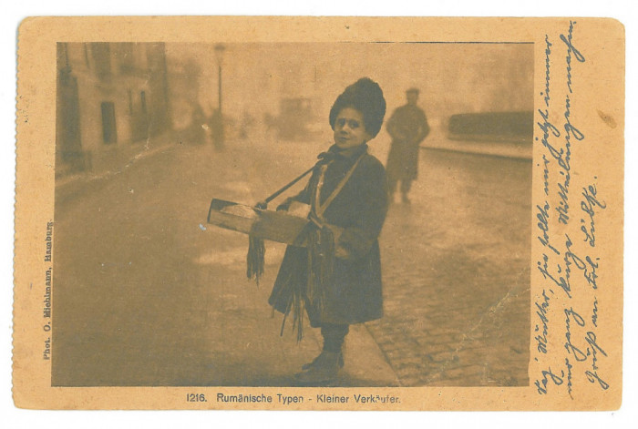 2476 - Vanzator Ambulant, SALESMAN, Romania - old postcard, CENSOR - used - 1918