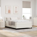 Pat cu arcuri cu saltea crem 160x200 cm Țesătură de corduroy