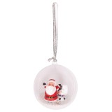 Glob de Craciun, transparent, plastic, D 8 cm, HYLM21-36B