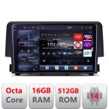 Navigatie Honda Civic 2016-2020 8 core QLED 2K 16+512 360 Android Waze USB Navigatie Internet Youtube Radio Edotec CarStore Technology