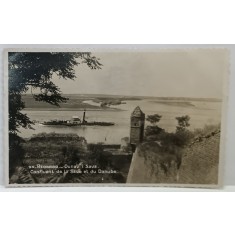 BEOGRAD , CONFLUENT DE LA SAVE ET DU DANUBE , FOTOGRAFIE FORMAT CARTE POSTALA , 1935