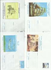 ROMANIA 1998 / 1999 - lot 12 intreguri postale - Cale ferata gara gari aviatie foto