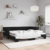 Gossi pat de zi cu extensie, negru, 90x200 cm, catifea