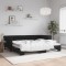 Gossi pat de zi cu extensie, negru, 90x200 cm, catifea