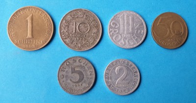 Moneda veche Austria Lot x 7 piese valori diferite ( 1925 - 1963 ) foto