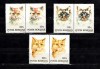 A11 TX9 15 - 1993 - Pisici - perechi de doua timbre, Fauna, Nestampilat