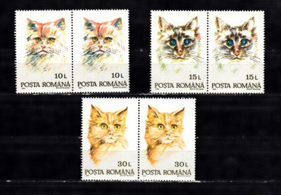 A11 TX9 15 - 1993 - Pisici - perechi de doua timbre foto