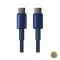 Cablu Date si Incarcare USB-C - USB-C Baseus Tungsten Gold 100W 1m Bleumarin P10319800321-03