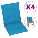 Perne scaun de grădină, 4 buc., albastru, 100x50x3 cm, vidaXL