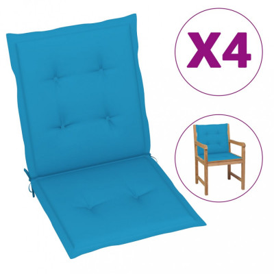 Perne scaun de grădină, 4 buc., albastru, 100x50x3 cm foto