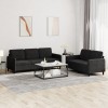 VidaXL Set canapea 2 piese, negru, catifea 3202019