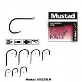 Carlig negru, forjat, revers, rotund 10 buc/ plic (M.10625BLM) Mustad (Marime Carlige: Nr. 1)