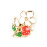 Brosa martisor floare alba cu buburuza