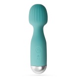 Vibrator Crushious Wanderlust Mini Wand, 10 Moduri Vibratii, Silicon, USB, Verde, 15 cm