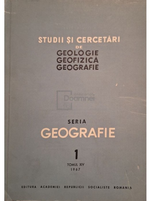 T. Morariu - Studii si cercetari de geologie, geofizica, geografie, tomul XIV, nr. 1 (Editia: 1967)