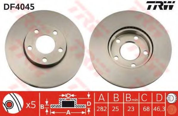 Disc frana VW PASSAT Variant (3B6) (2000 - 2005) TRW DF4045