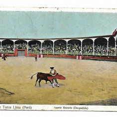 Carte postala Plaza de toros - Lima - 1907 - circulata A034