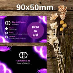 Carti de Vizita Model 2 Purple Alb E i Negru , Design Elegant E i Modern