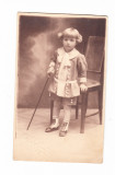 Foto tip CP fetita in studio, Alb-Negru, Romania 1900 - 1950, Portrete