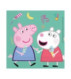 Set 20 servetele verzi cu Peppa Pig, 33 x 33 cm, Oem