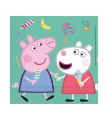 Set 20 servetele verzi cu Peppa Pig, 33 x 33 cm