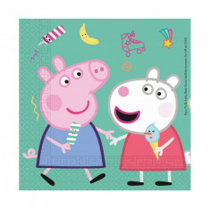 Set 20 servetele verzi cu Peppa Pig, 33 x 33 cm