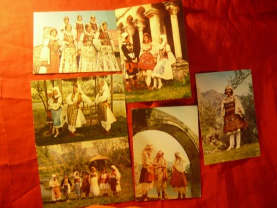Set 6 Ilustrate - Folclor - Costume Populare Albaneze foto