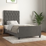 Cumpara ieftin Cadru de pat fără saltea, gri &icirc;nchis, 80x200 cm, catifea