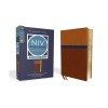 NIV Study Bible, Fully Revised Edition, Personal Size, Leathersoft, Brown/Blue, Red Letter, Comfort Print