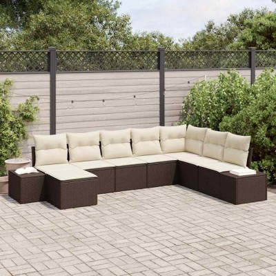 vidaXL Set de canapele pentru grădină cu pernă 8 pcs 319 x 209 x 85 cm 3347178 foto
