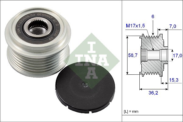 INA 535 0098 10 Sistem roata libera, generator