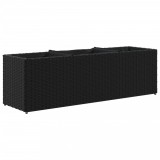 Cumpara ieftin Jardiniera gradina cu 3 ghivece, negru, 105x30x32 cm poliratan
